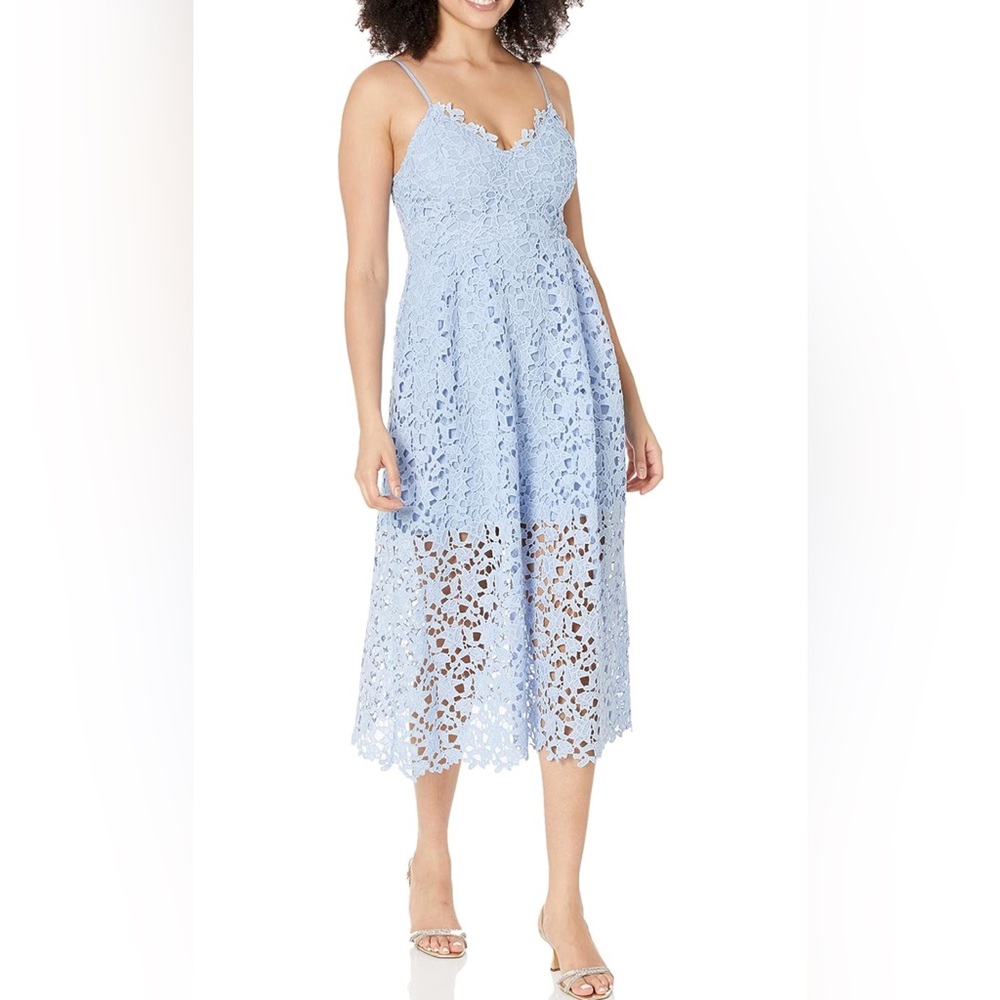 ASTR the label, lace A line midi dress, size small, periwinkle